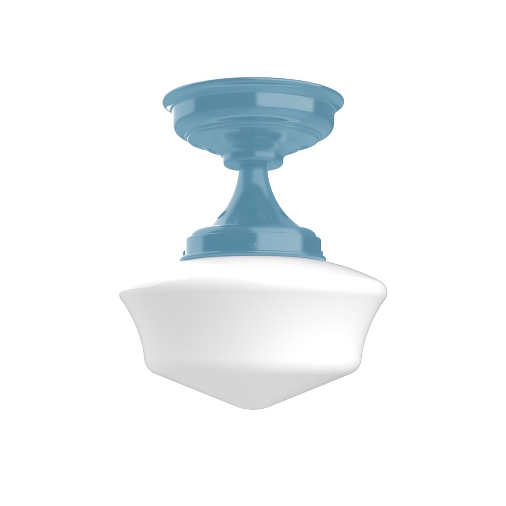 Montclair Lightworks FMA021-54 12" Schoolhouse glass, flush mount ceiling light, Light Blue